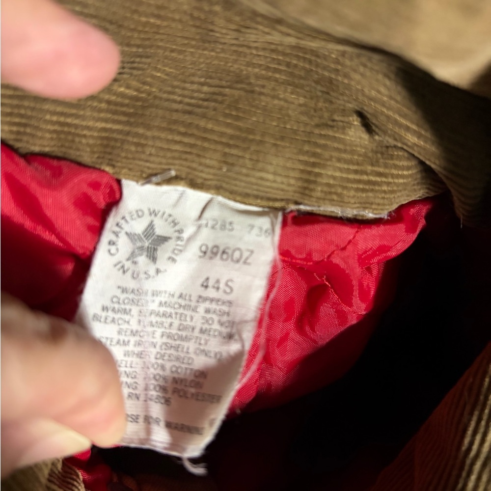 Vintage Carhartt Red quilted Insulated Canvas Coveralls Brown 996QZ 44S USA - Picture 2 of 16